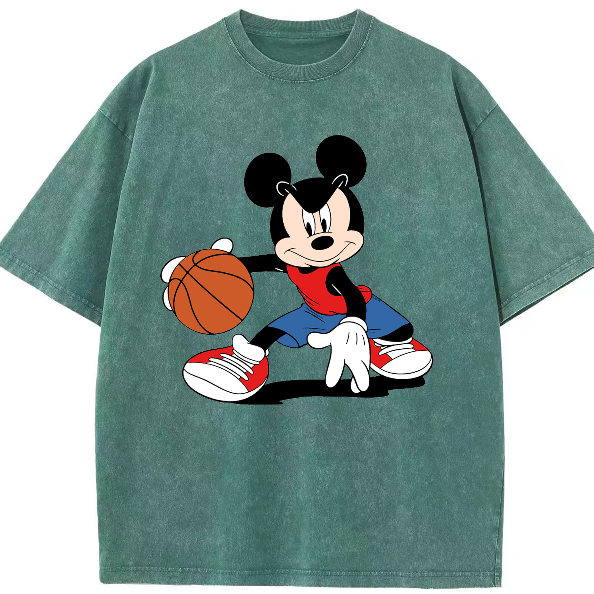 （画像用） ミッキーマウス Mickey Mouse 綿100% ヴィンテージ風 半袖Tシャツ（フロントプリント）